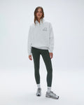 Oversized Quarter Zip Sweatshirt - Light Grey Melange