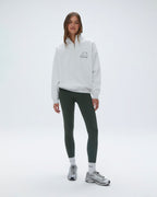 Oversized Quarter Zip Sweatshirt - Light Grey Melange