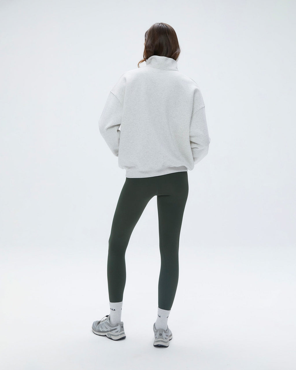 Oversized Full Zip Sweatshirt - Light Grey Melange