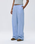 Cotton Stripe Pull On Pants - Blue