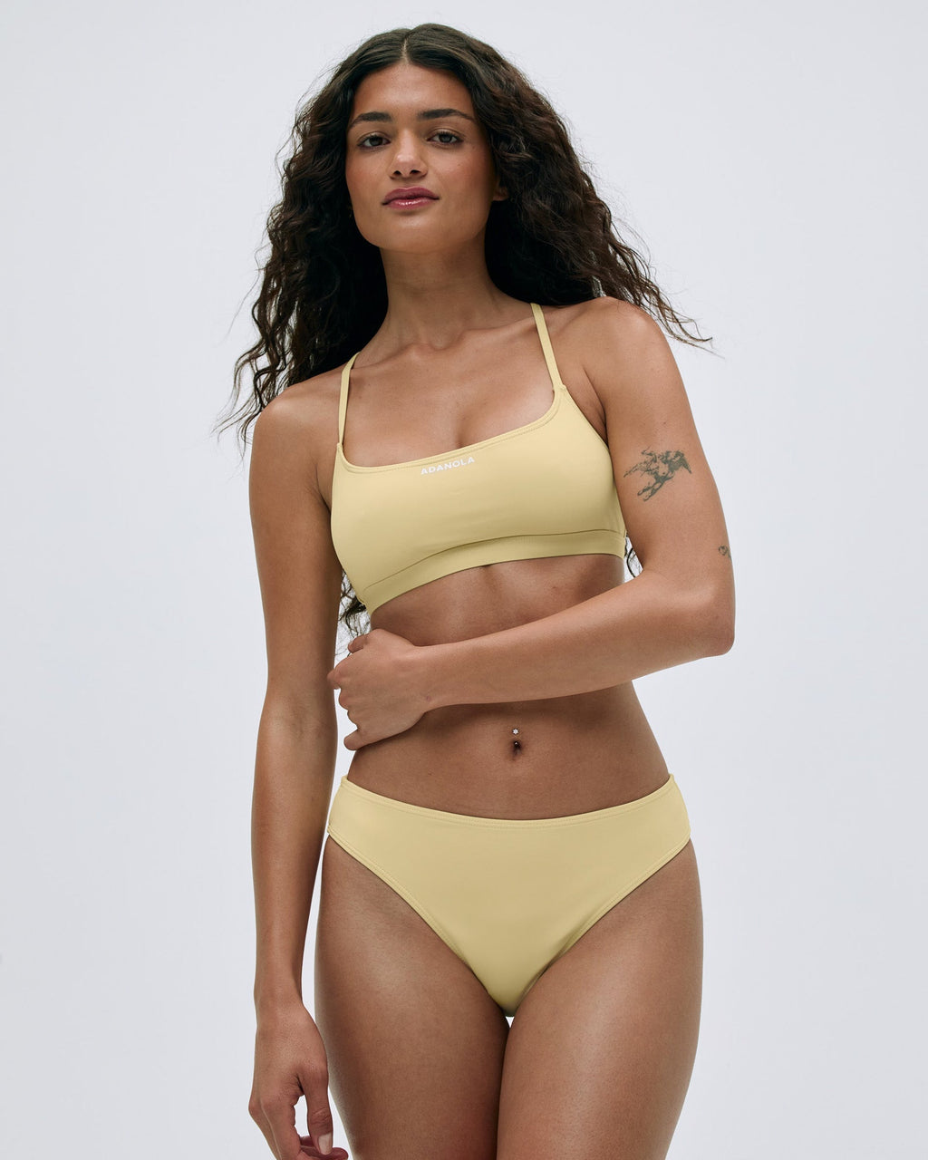 Cross Back Bikini Top - Butter Yellow