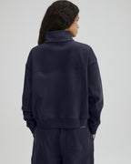 Relaxed Quarter Zip Sweatshirt - Midnight Blue