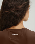 Panelled Long Sleeve Top - Mocha Brown