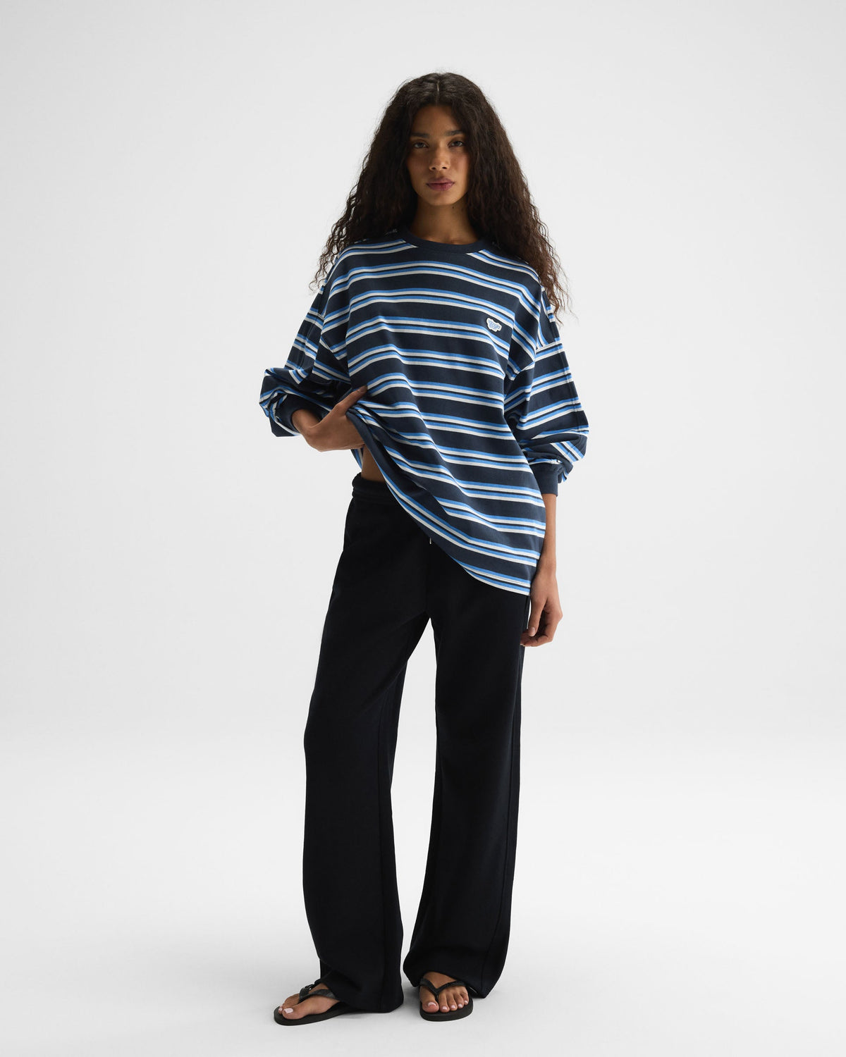 Stripe Oversized T-shirt - Midnight Blue
