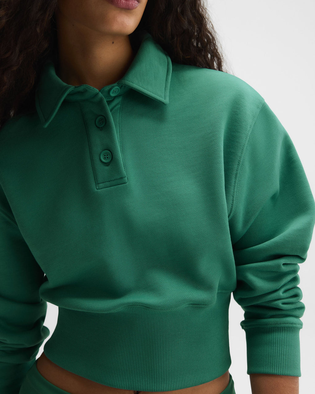 Cropped Sweatshirt - Eucalyptus Green