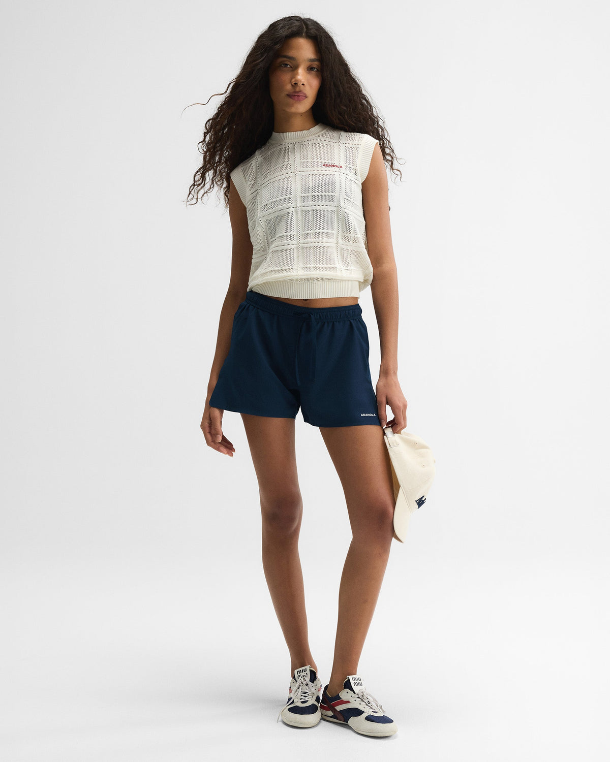 Jacquard Knit Vest Top - Marshmallow White