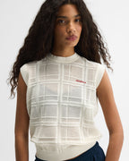 Jacquard Knit Vest Top - Marshmallow White