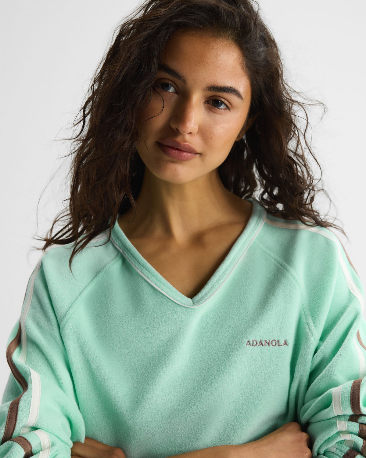 V-Neck Sweatshirt - Mint Green
