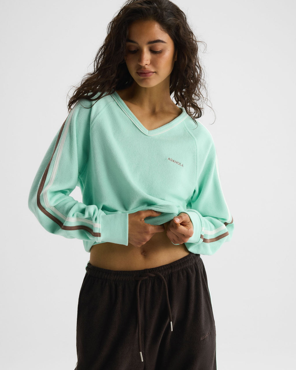 V-Neck Sweatshirt - Mint Green