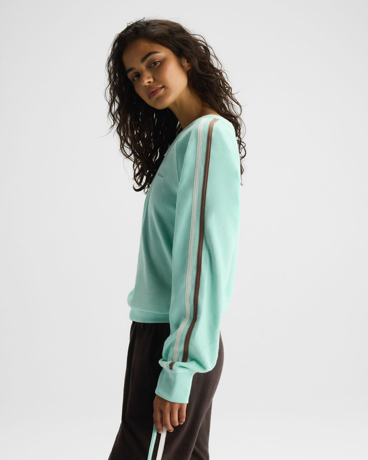 V-Neck Sweatshirt - Mint Green