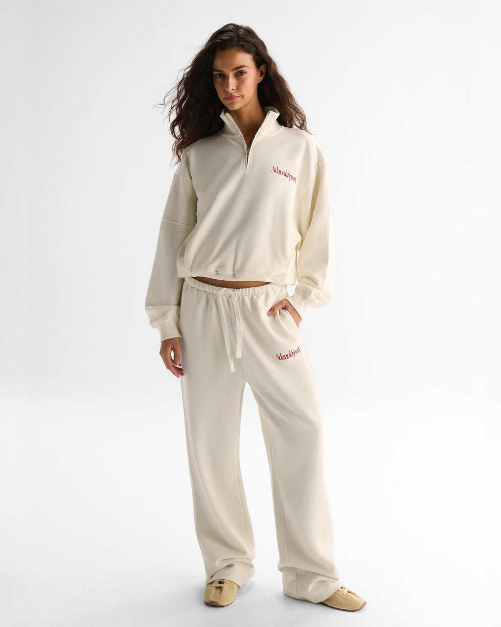 Loose Fit Straight Leg Sweatpants - Marshmallow White