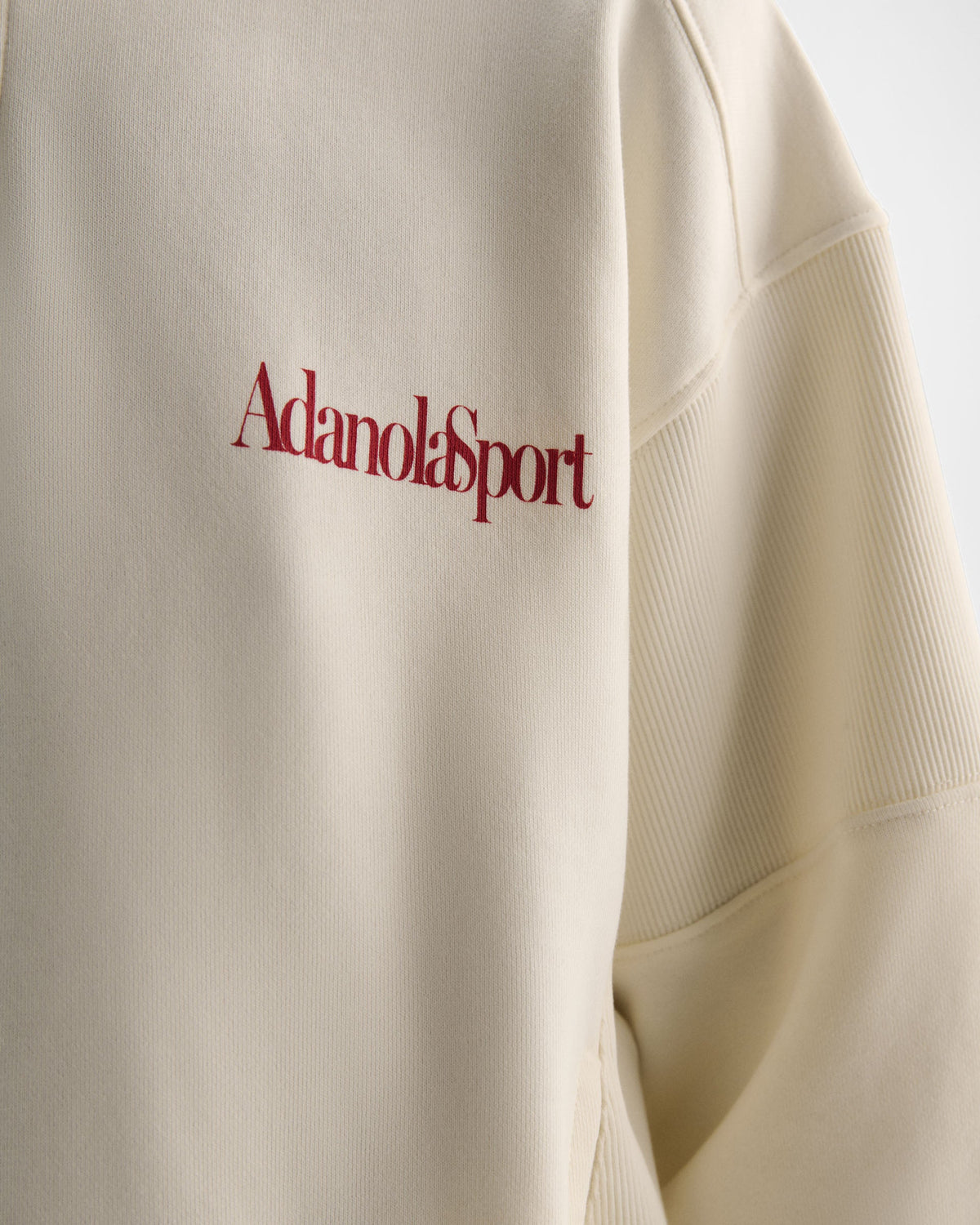 Relaxed Quarter Zip Sweatshirt - Marshmallow White