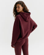 Oversized Knit Hoodie - Damson