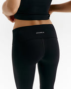 Fold Over Yoga Leggings - Black