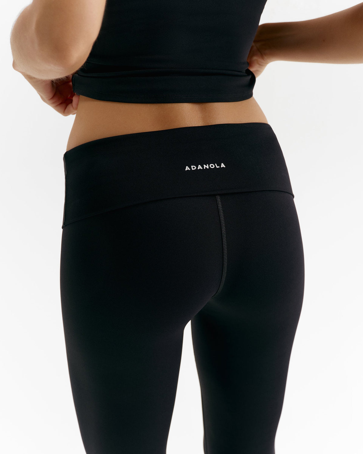 Fold Over Yoga Leggings - Black