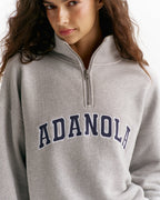 Classic Relaxed Quarter Zip Sweatshirt - Heather Grey