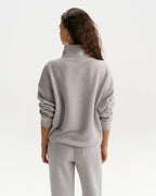 Classic Relaxed Quarter Zip Sweatshirt - Heather Grey