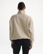 Oversized Quarter Zip Sweatshirt - Stone