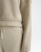 Double Layered Cashmere Blend Top - Oatmeal Marl