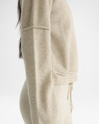 Double Layered Cashmere Blend Top - Oatmeal Marl