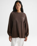 Washed Long Sleeve T-shirt - Chocolate Brown