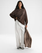 Washed Long Sleeve T-shirt - Chocolate Brown