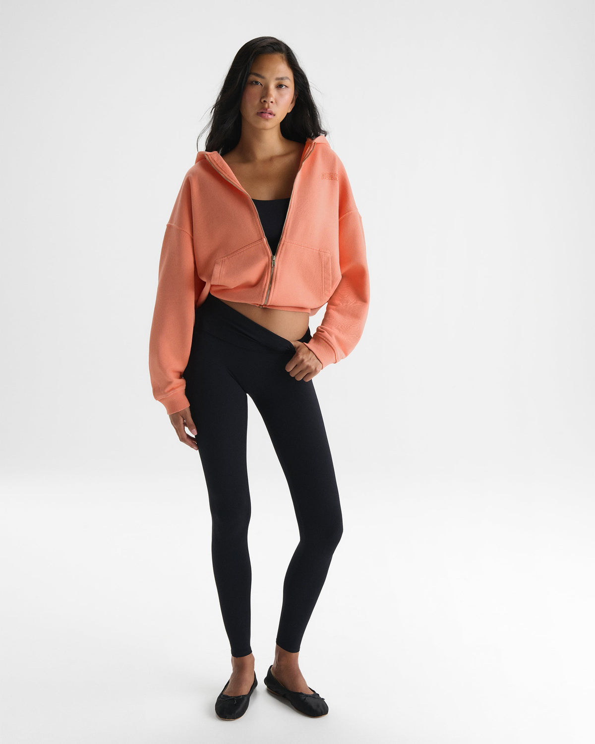 Relaxed Zip Through Hoodie - Melon Sorbet