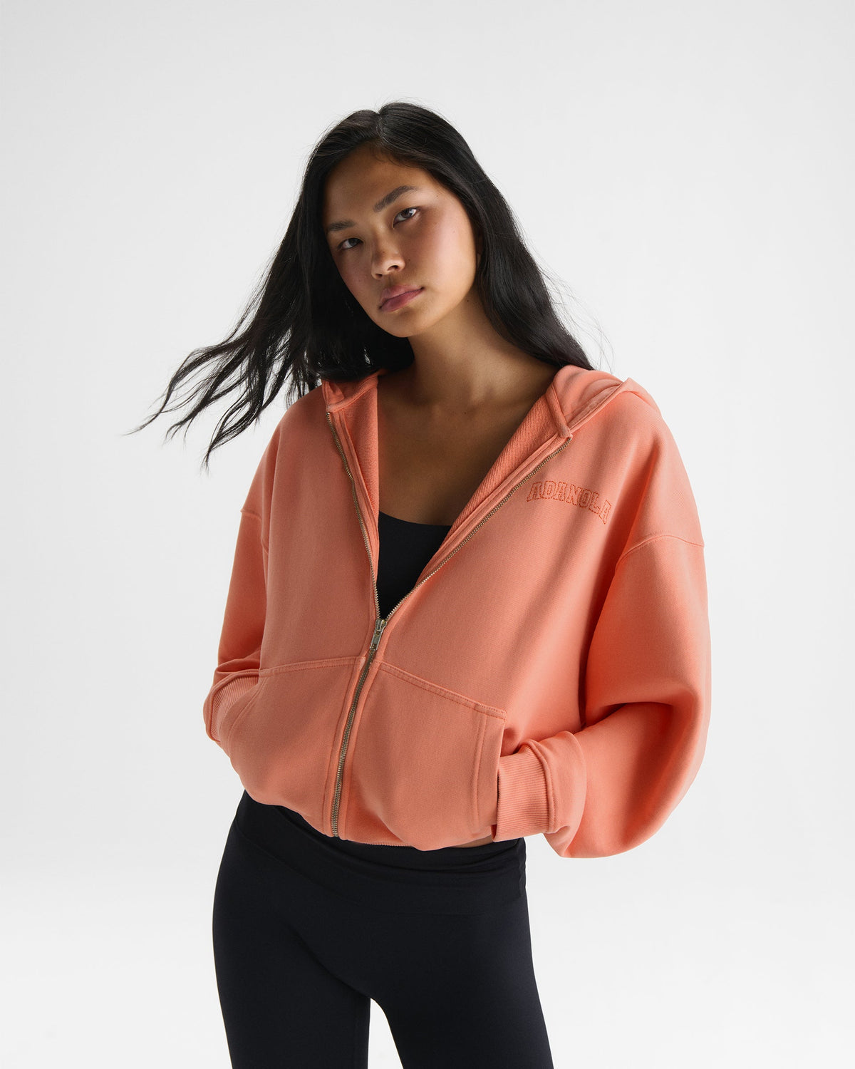 Relaxed Zip Through Hoodie - Melon Sorbet
