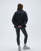 Oversized Quarter Zip Sweatshirt - Graphite Grey