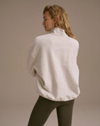 Oversized Full Zip Sweatshirt - Light Grey Melange