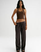 Ultimate Narrow Racer Back Tank - Chocolate Brown