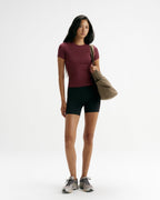 Modal Soft Short Sleeve Top - Damson