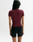 Modal Soft Short Sleeve Top - Damson