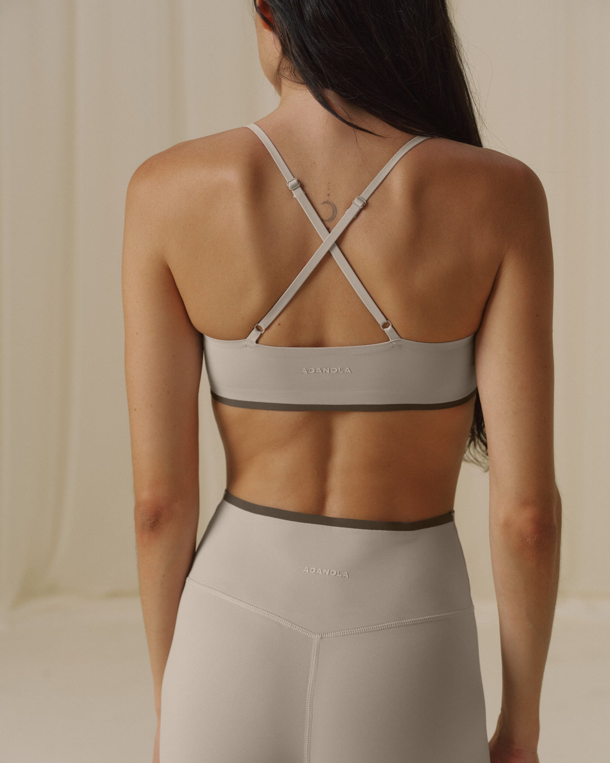 Bonded Contrast Leggings - Bone