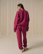Oversized Sweatshirt - Berry Red