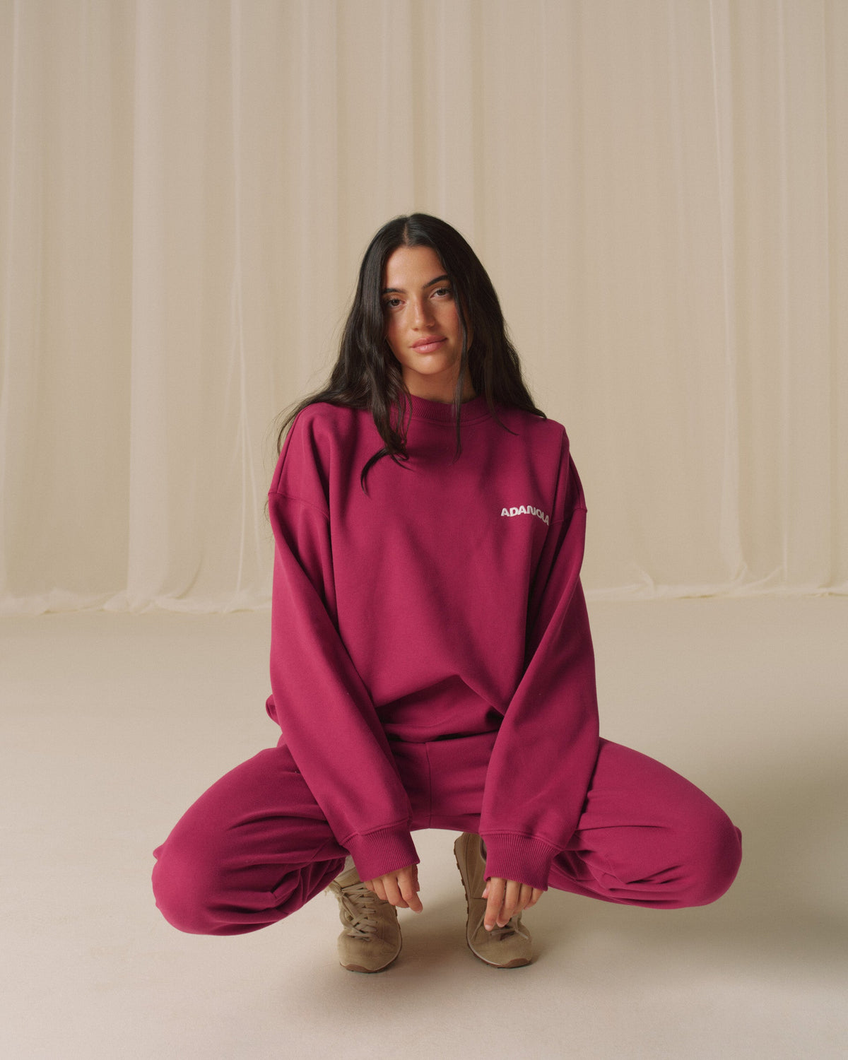 Oversized Sweatshirt - Berry Red