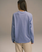 Drop Shoulder Long Sleeve T-shirt - Washed Lavender