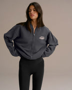 Oversized Full Zip Sweatshirt - Charcoal Grey