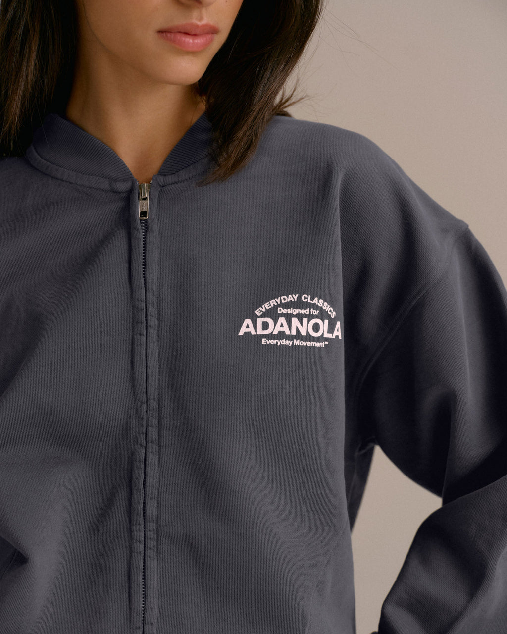 Oversized Full Zip Sweatshirt - Charcoal Grey