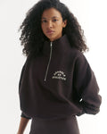 Relaxed Quarter Zip Sweatshirt - Coffee Bean