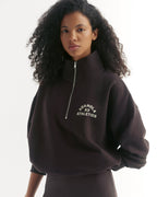 Relaxed Quarter Zip Sweatshirt - Coffee Bean