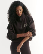 Relaxed Quarter Zip Sweatshirt - Coffee Bean