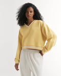 V-Neck Sweatshirt - Butter Yellow