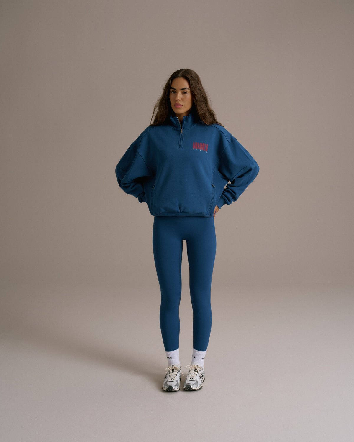Relaxed Quarter Zip Sweatshirt - College Blue