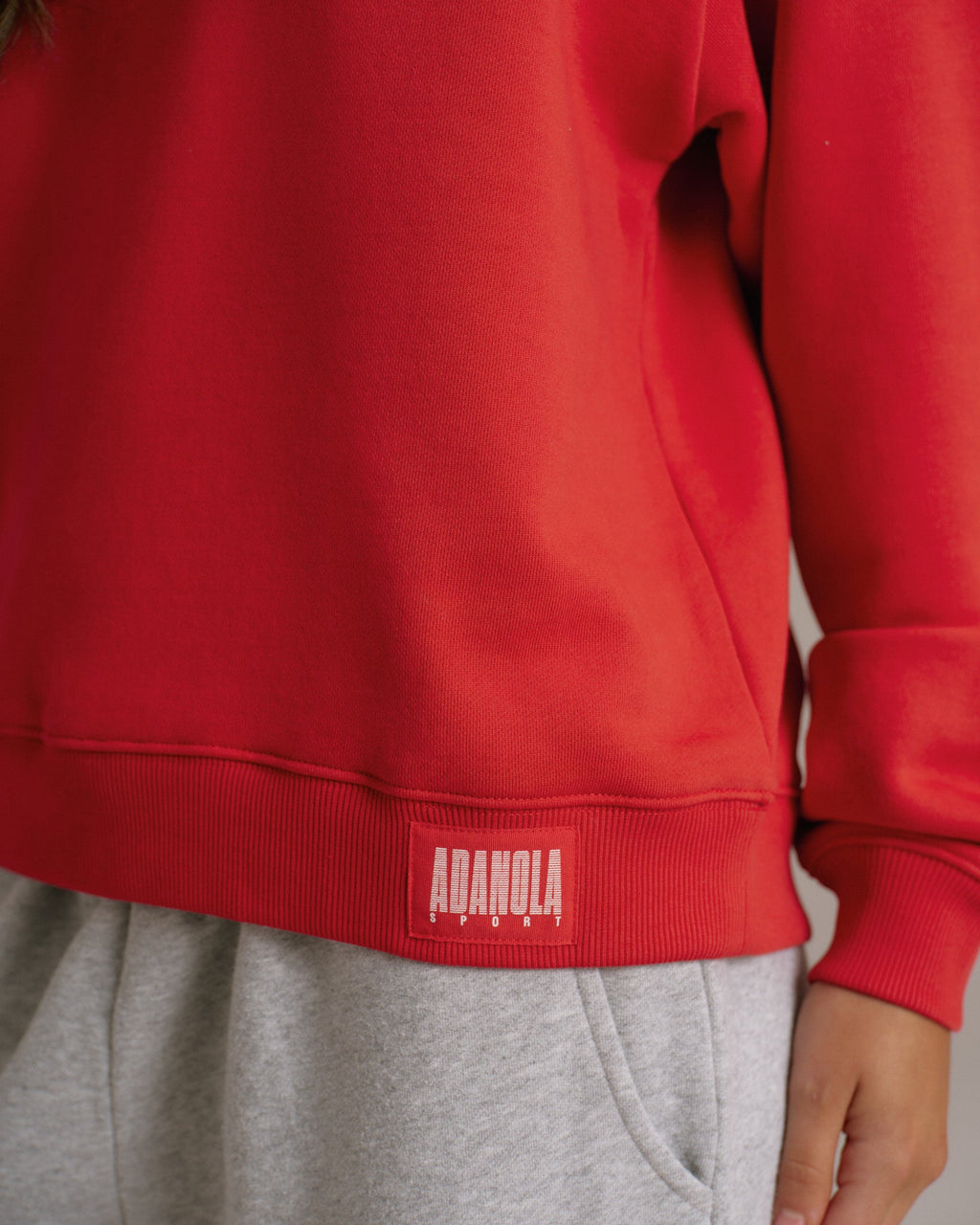 Raglan Polo Sweatshirt - Classic Red