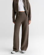 Knit Straight Leg Sweatpants - Cocoa Marl