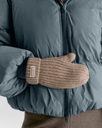 Rib Knit Fleece Lined Mittens - Stone Marl