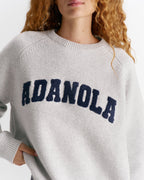 Boucle Oversized Knit Sweatshirt - Light Grey Melange