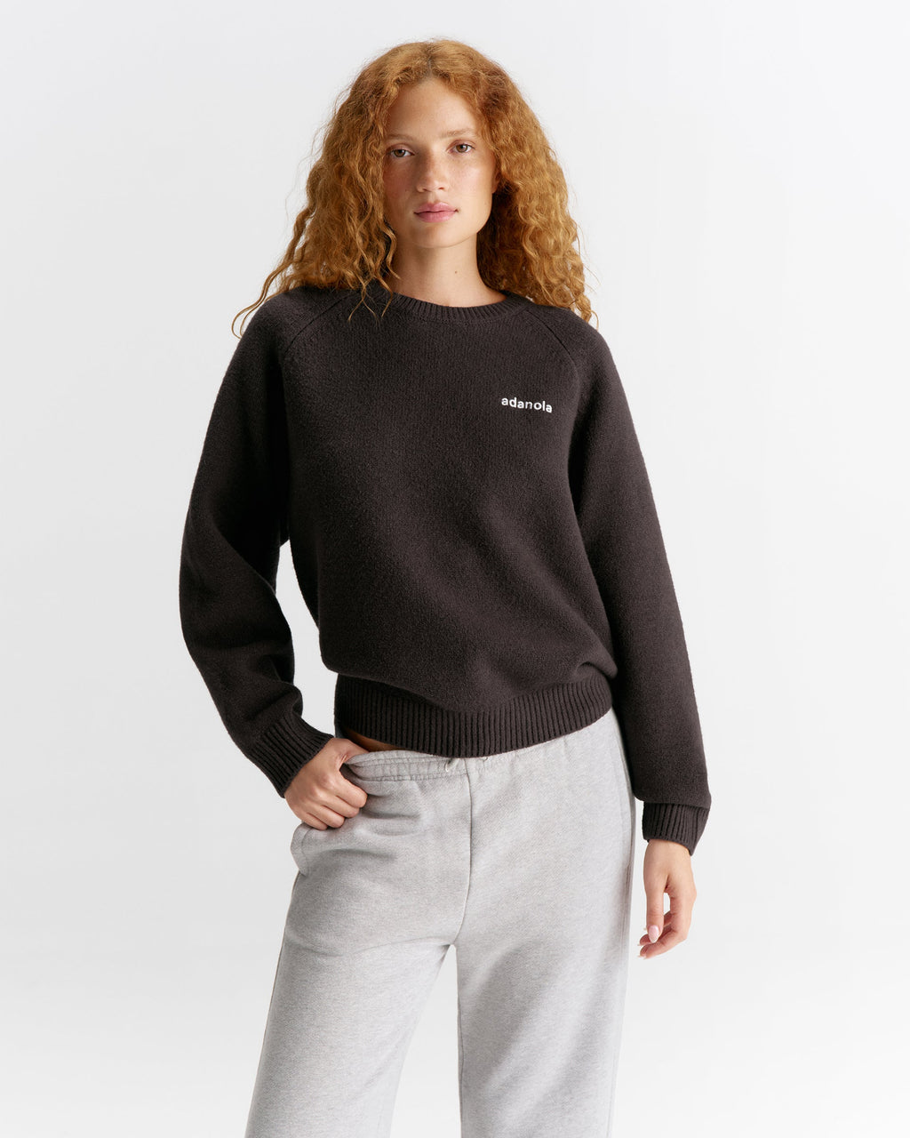 Oversized Knit Sweatshirt - Coffee Bean