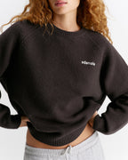 Oversized Knit Sweatshirt - Coffee Bean